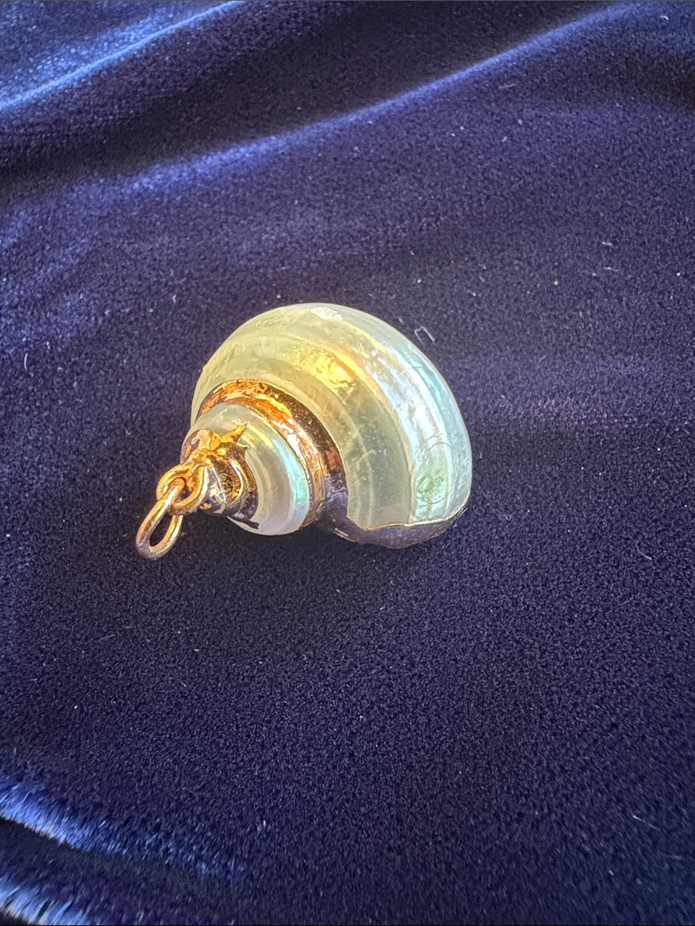 Shell Charm Pendant in with Rose Gold Bail and Rim